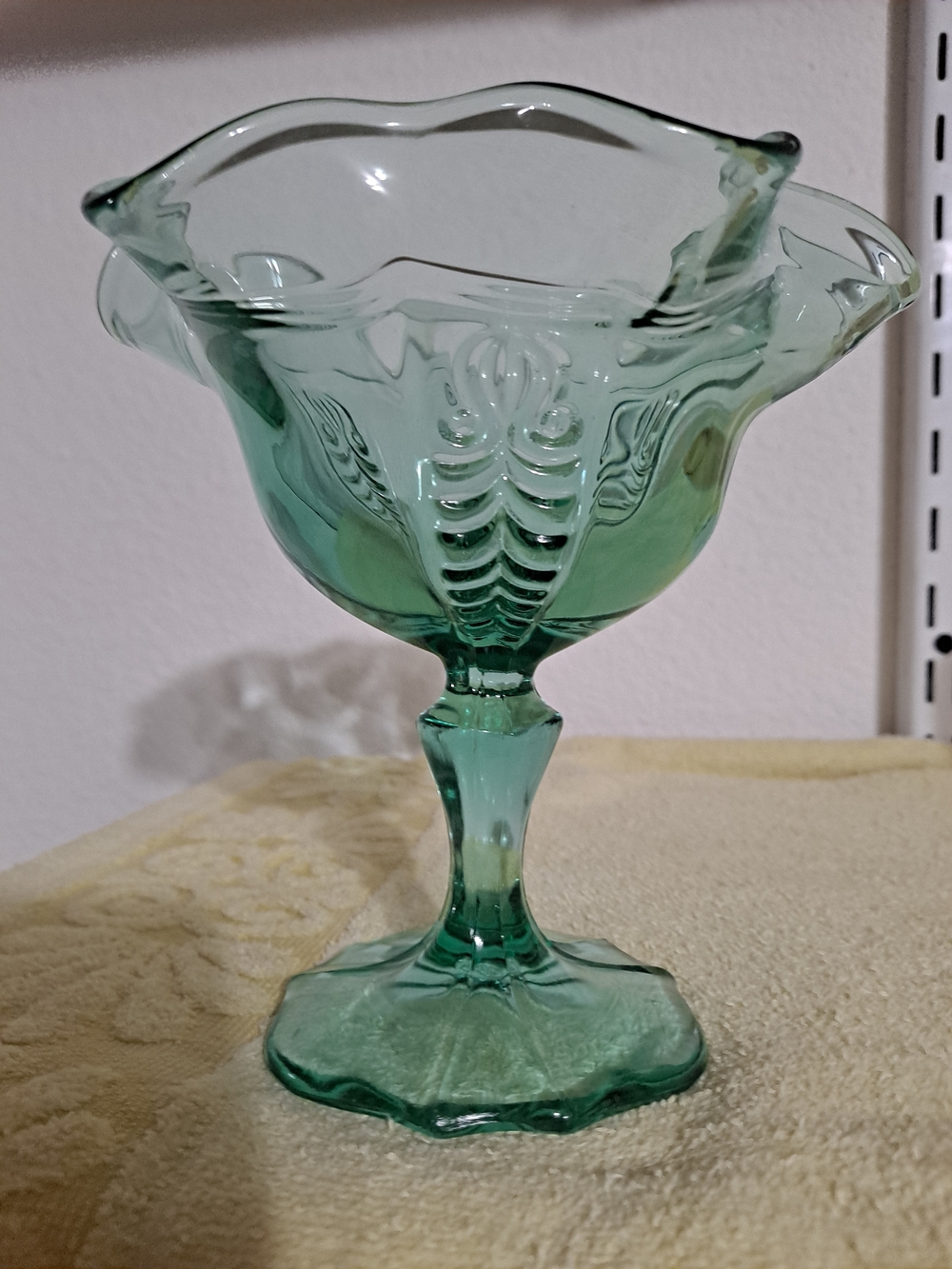 Emerald Green Pedestal Compote